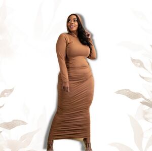 NEW 3X Slinky Tan Dress